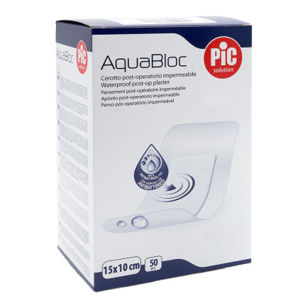 PiC Antibakterijski pooperativni obliž AquaBloc 15 x 10 cm 50x
