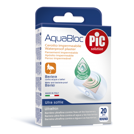PiC Antibakterijski obliž AquaBloc okrogli 20x