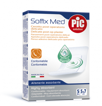 PiC Antibakterijski pooperativni obliž Soffix Med 5 x 7 cm 5x